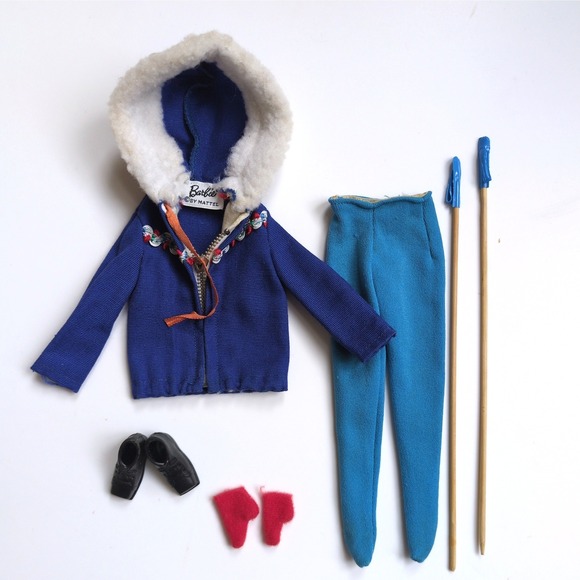 Vintage 60s Barbie #948 Ski Queen Clothing Outfit - Jacket Boots Poles Pants - Picture 9 of 9